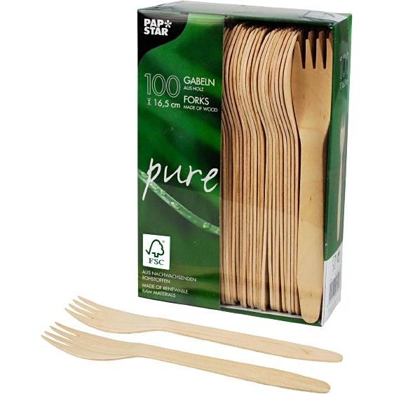 Papstar, Einweggeschirr, Gabeln "pure" (100 x)