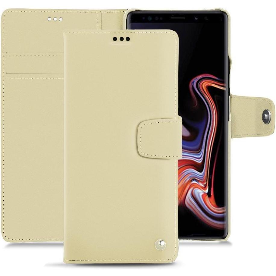 Noreve Lederschutzhülle Wallet (Samsung Galaxy Note 9), Smartphone Hülle, Beige