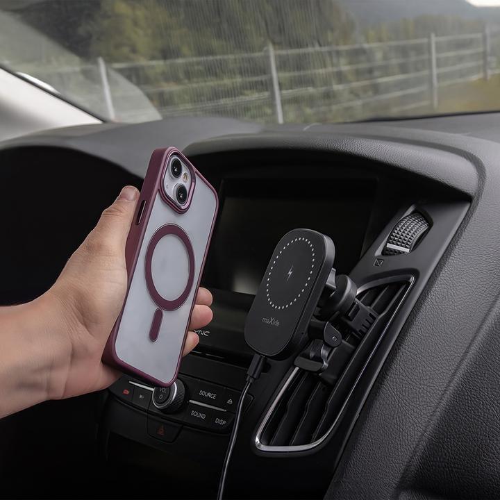 Produktbild Maxlife Autohalterung für Lüftungsschlitze MXCH-16 magnetisch mit kabellosem Laden schwarz 15W