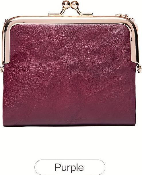 Image du produit Only-Bags.Store Portefeuille court polyvalent de couleur unie, Vintage Clutch Coin Purse Credit Card Holder with