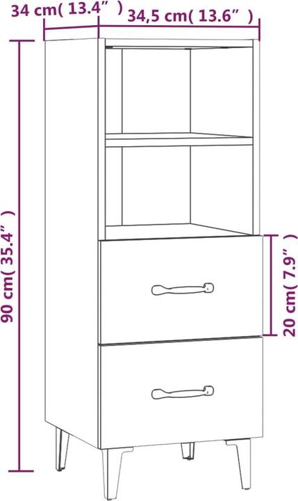 Image du produit vidaXL Sideboard (34.50 x 34.50 x 90 cm)