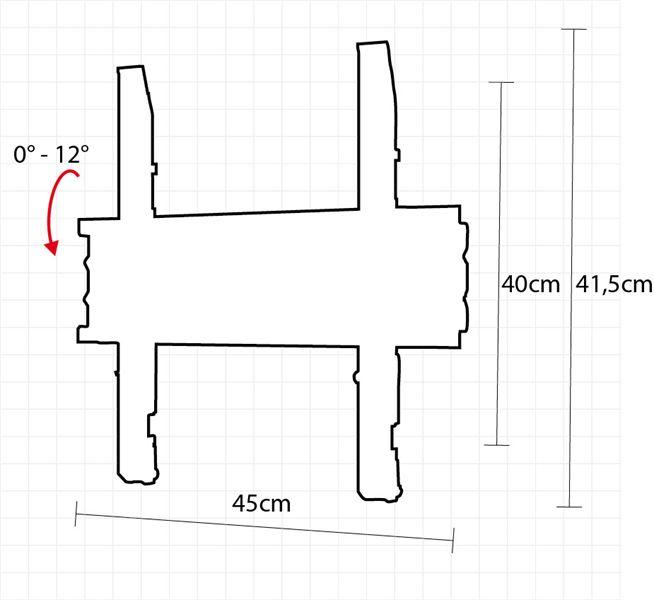 Actual product image OMB Tilt 400 132.1 cm (52') Black (Wall, 35 kg, 32" - 52")
