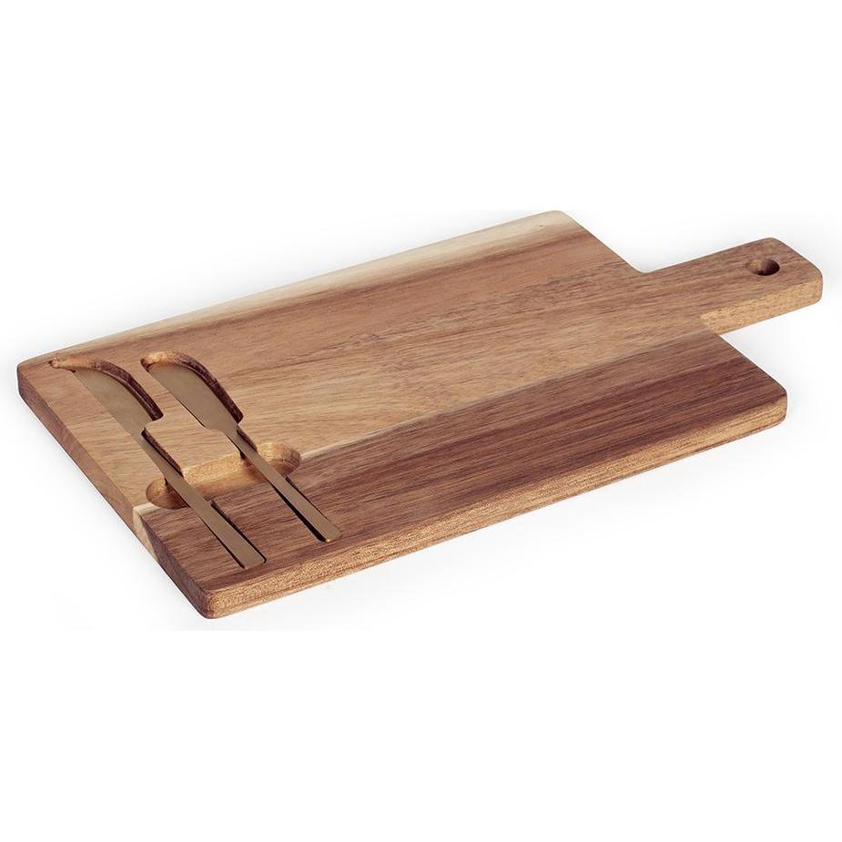 Thumbnail - Livoo Käsetablett und Messer aus Akazienholz, Küchenmesser, Braun