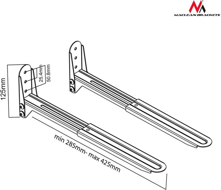 Actual product image Maclean MC-776 B MC-776 B Adjustable Wall Mount for Microwave