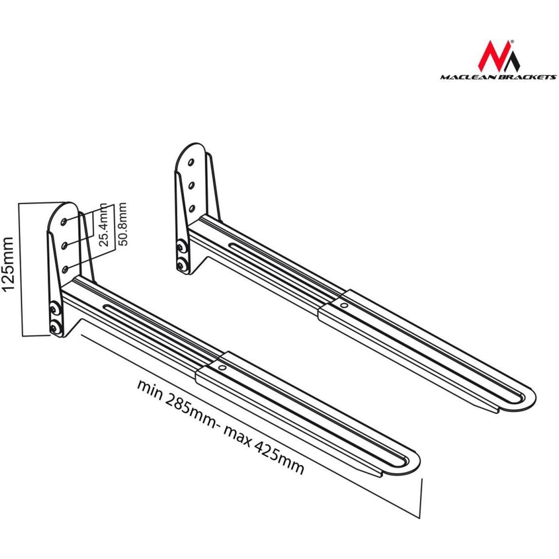 Thumbnail - Maclean MC-776 B MC-776 B Adjustable Wall Mount for Microwave, Mikrowelle, Schwarz