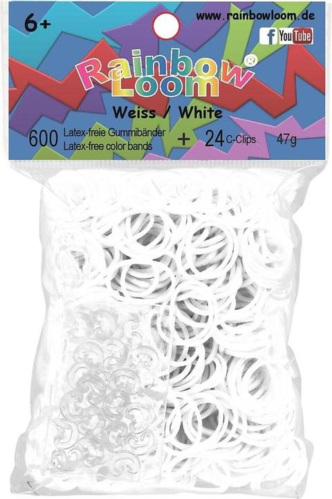 Rainbow Loom Rubber bands white opaque (600 pcs.)