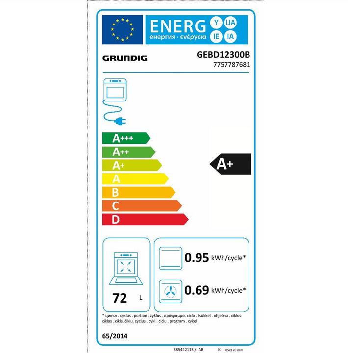 Energie-Label Grundig Ofen GEBD12300B