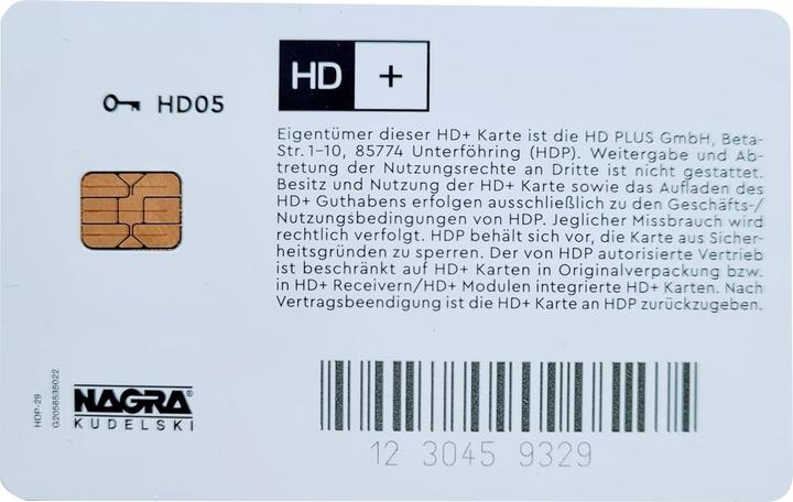 Immagine prodotto HD+ Smart card, versione HD05, 12 mesi (Nagravisione, Smart Card)