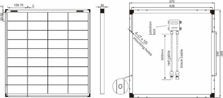 Actual product image Enjoy solar Monocrystalline solar module 80W/12V (80 W, 5 kg)