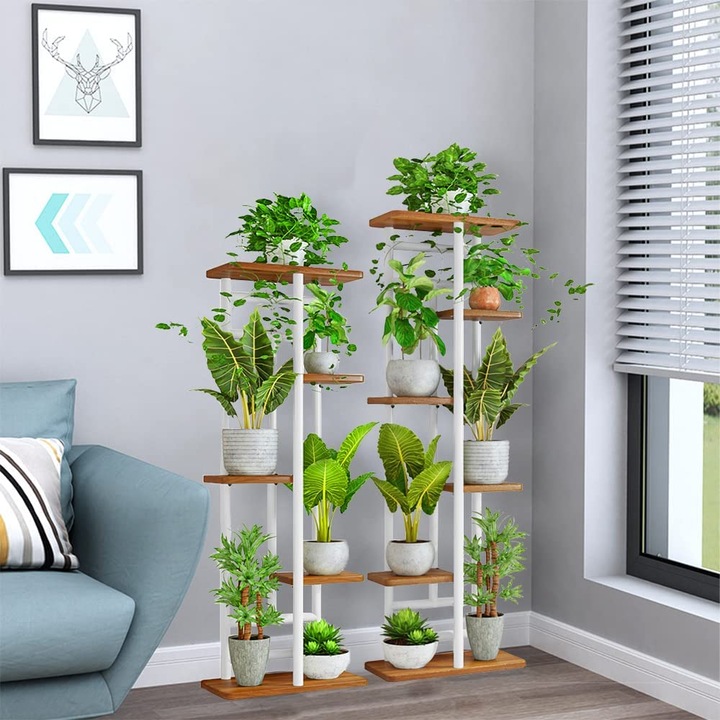 Actual product image QLFJ-FurDec Plant stairs 7 animal 8 pots