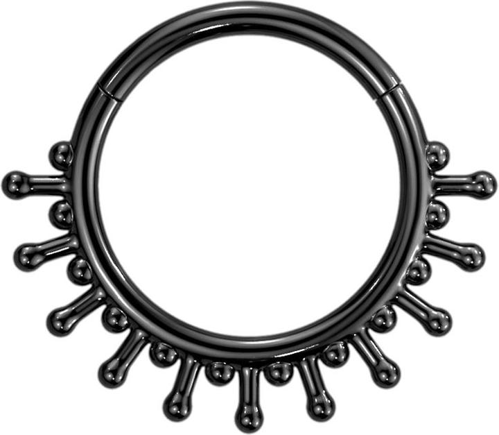Produktbild Star Piercing Micro Segmentring klappbar schwarz elf Kugel auf Stab (ohne Messing, Chirurgenstahl 316L)
