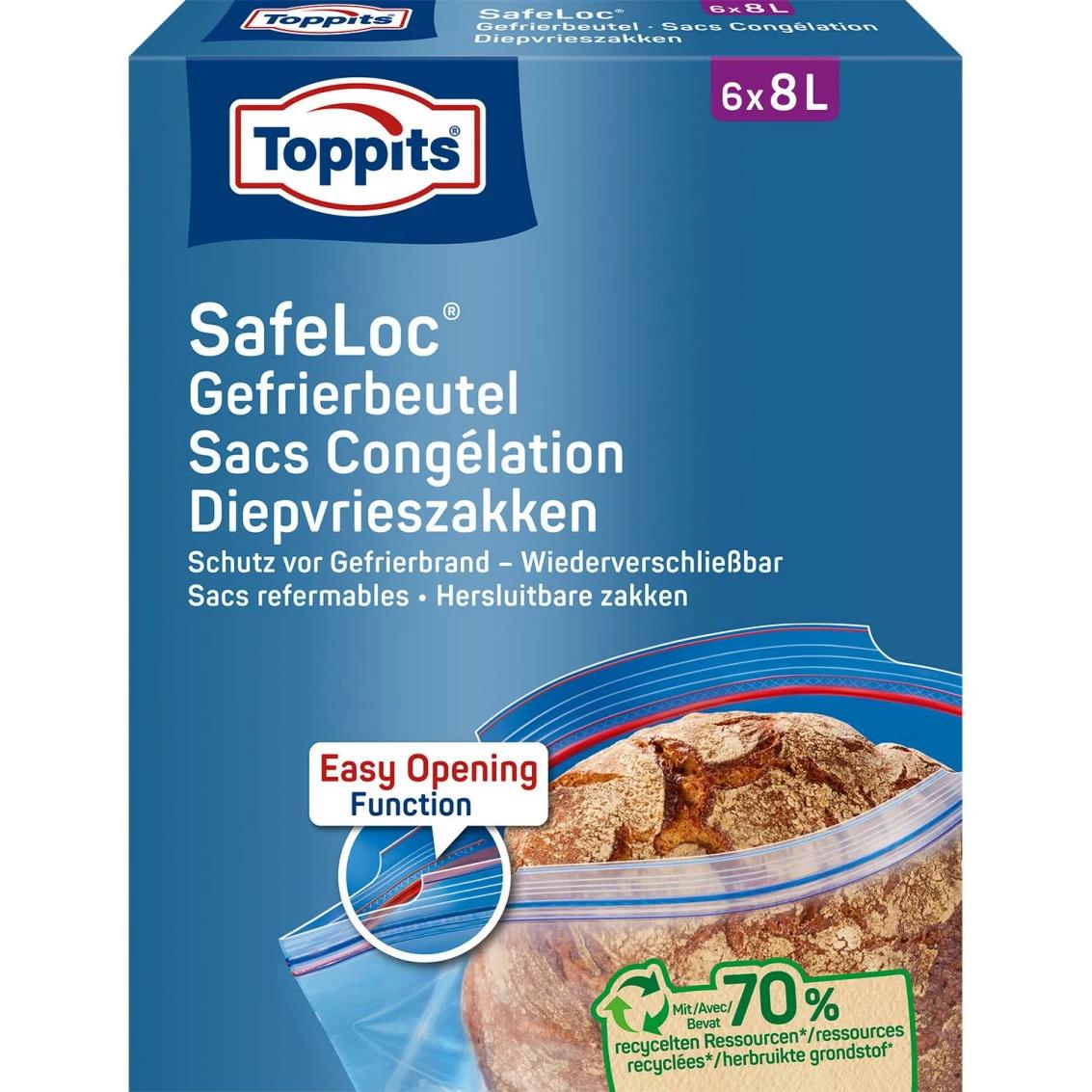 Toppits Sacchetto Congelatore A Doppia Chiusura, Imballaggi Per Alimenti