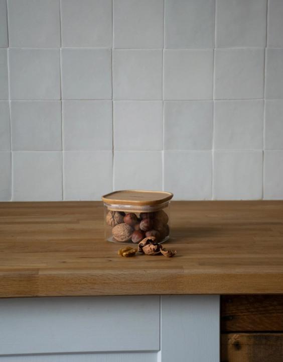 Image du produit Pebbly Bocal avec couvercle en bambou. 0.5l, 11x11x7cm (0.50 l)