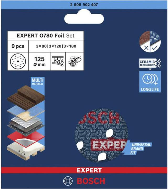 Actual product image Bosch Professional Schleiffolie Expert O780 (80, 120, 180)