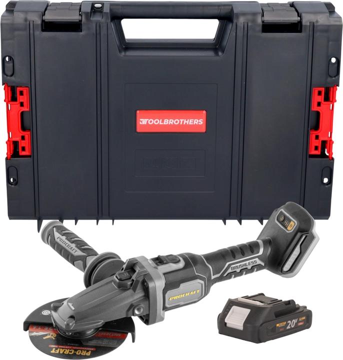 Image du produit Procraft Industrial AG125Cbb Meuleuse d'angle sans fil à tête plate 20 V 125 mm Brushless + 1x (125 mm)