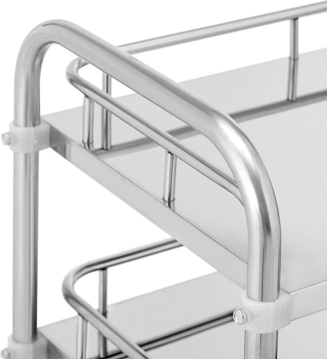 Produktbild Steinberg Laborwagen Edelstahl Aufbewahrungswagen Labor Rollwagen 3 Ablagen 1 Fach 15 kg