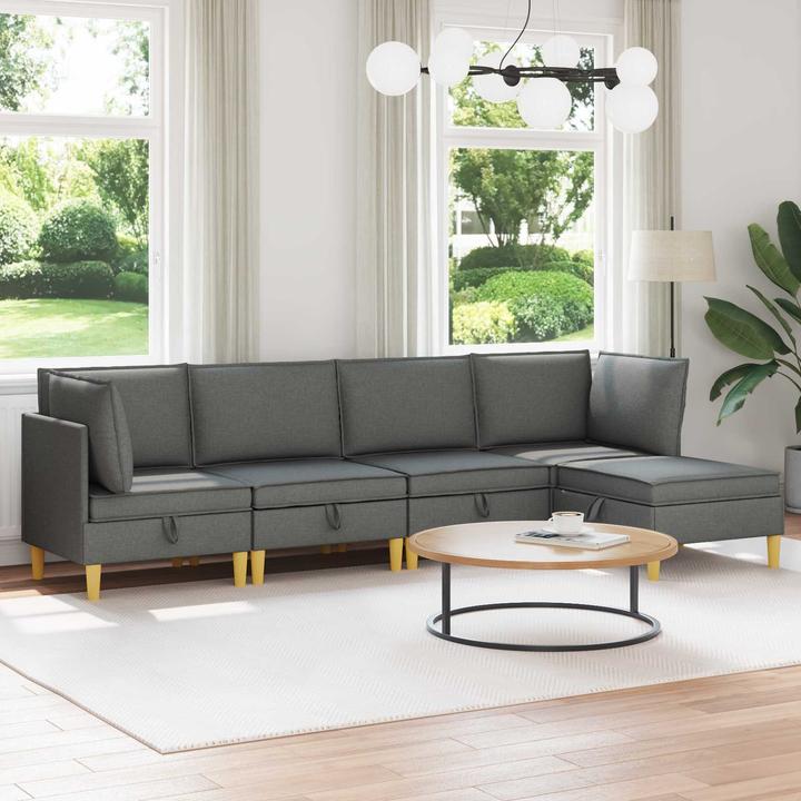 Produktbild vidaXL Wohnzimmergarnitur (Ecksofa, Sofahocker)