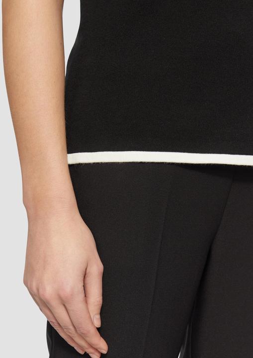 Produktbild s.Oliver Strickpullover Strick-Shirt mit Kontrast-Details (34)