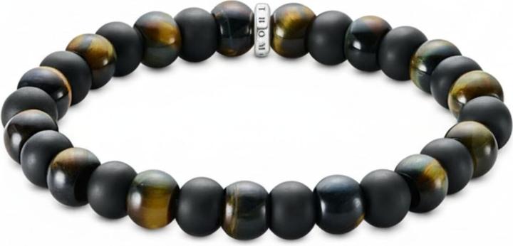 Actual product image Thomas Sabo Armband Obsidian und Tigerauge (17 cm, Obsidian, Silver, Tiger's eye)