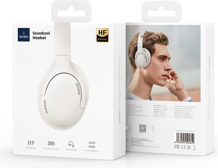 Actual product image Wiwu Bluetooth headphones TD-02 white (30 h, Wireless)