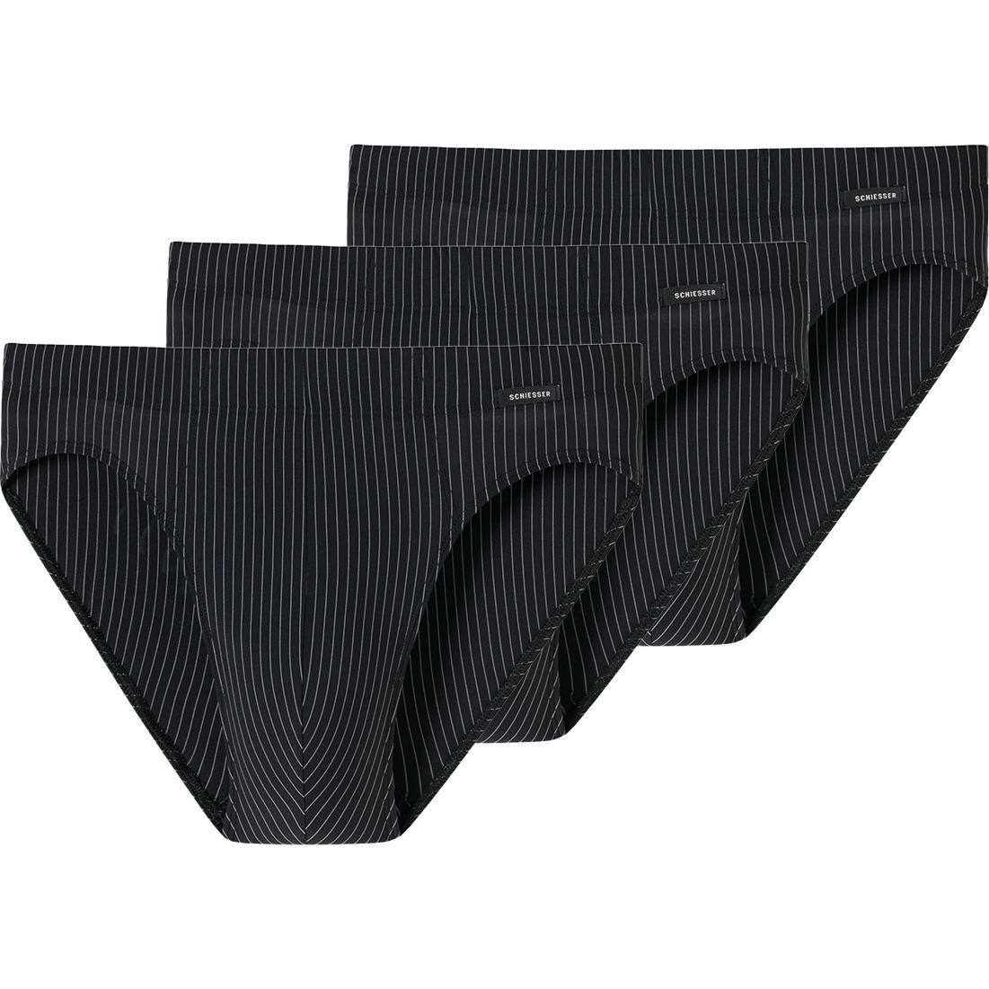 Schiesser, Herren, Unterhosen, 3er Pack Pure Micro Mini Slip / Unterhose, Schwarz, (M)