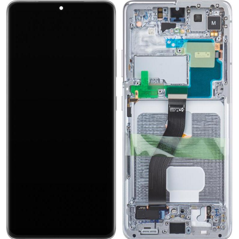 Samsung Display Unit für Galaxy S21 Ultra 5G G998, w/o Camera, silber (Display), Mobilgerät Ersatzte