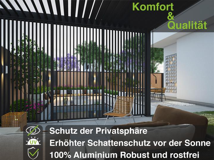 Actual product image Weide Vertical slatted wall 0.93m for Deluxe Plus pergola anthracite (238 cm, 93 cm)