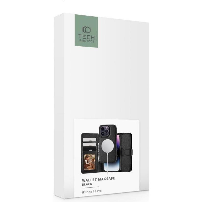 Thumbnail - Tech-Protect Kaardivahega mobiili??mbris iPhone 15 Pro Wallet Magsafe, must (Apple iPhone 15 Pro), Smartphone Hülle, Sch...