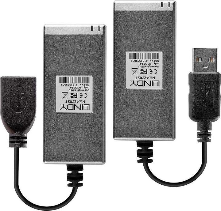 Actual product image Lindy USB 2.0 MM Fiber Optic Extender 200m Multi Mode Fibre