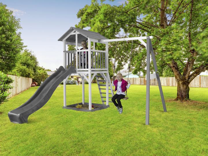 Produktbild Axi Beach Tower Spielturm mit Einzelschaukel - Graue Rutsche