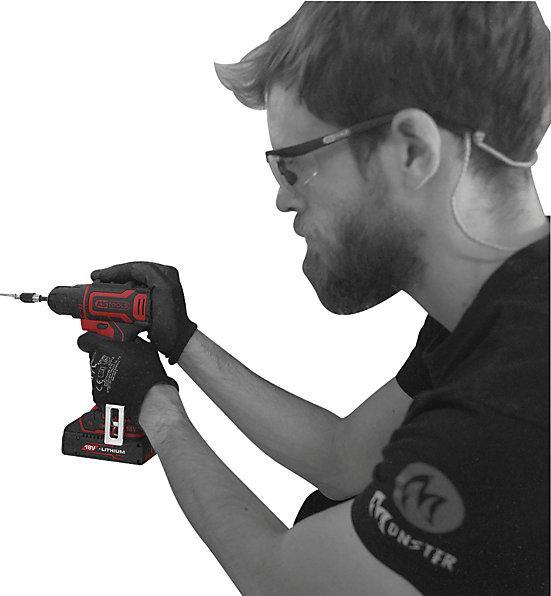 Image du produit KS Tools eMONSTER Kit de perceuses/visseuses sans fil brushless, 4 pièces| 18 volts, 2 batteries et chargeur (Fonctionnement sur batterie)