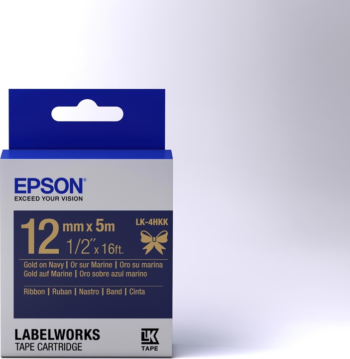 Actual product image Epson Label Cassette Lk-4hkk (1.20 cm, Blue)
