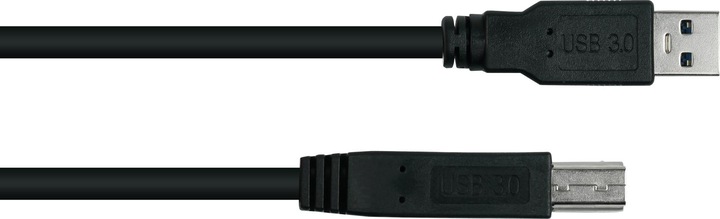 Produktbild Kabelmeister Anschlusskabel USB 3.0 Stecker A an Stecker B, Premium, DATA AWG28 / Power AWG24, UL (3 m, USB 3.2 Gen 1)