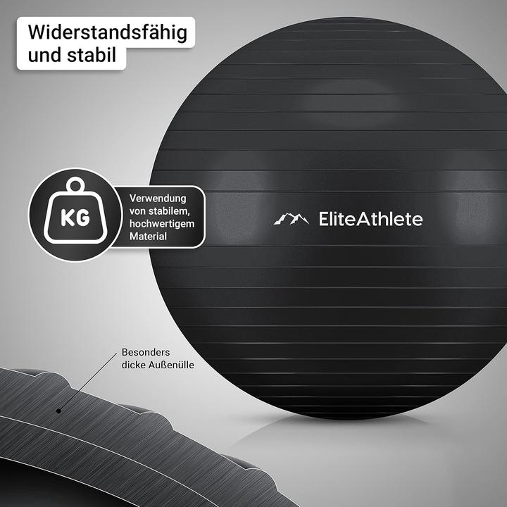 Actual product image EliteAthlete Ergonomischer Gymnastikball für Fitness und Schwangerschaft (65 cm)