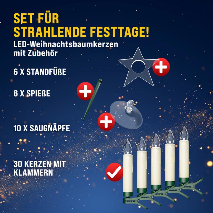 Image du produit Monzana Bougies d'arbre de Noël (30 x)