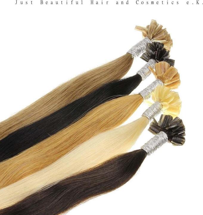 Actual product image Hair2heart Bonding Extensions Smooth 50 cm 60 Platinum Blonde Keratin Hair Extension Bonding (60 Platinum Blonde, 50 cm)