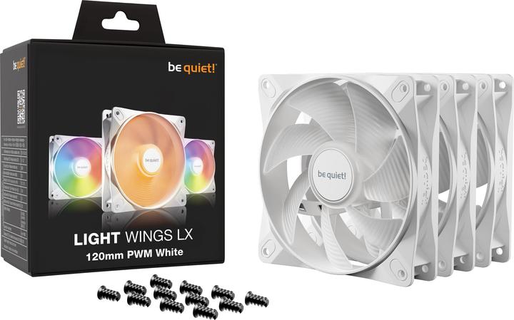 Produktbild be quiet! LIGHT WINGS LX 120mm PWM White Triple-Pack (120 mm, 3 x)