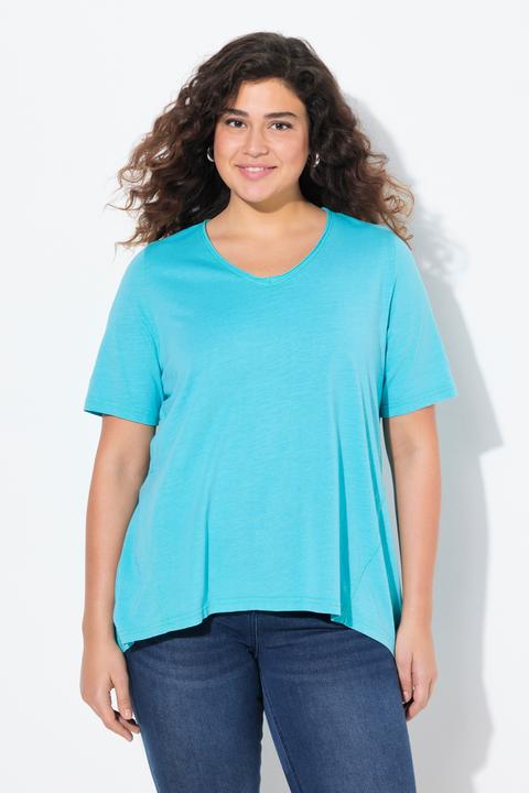 Image du produit Ulla Popken T-shirt coupe évasée, décolleté en V et manches courtes (46, 48)