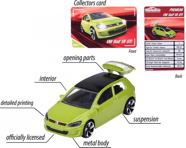 Actual product image Majorette Premium Cars VW Golf GTI, green