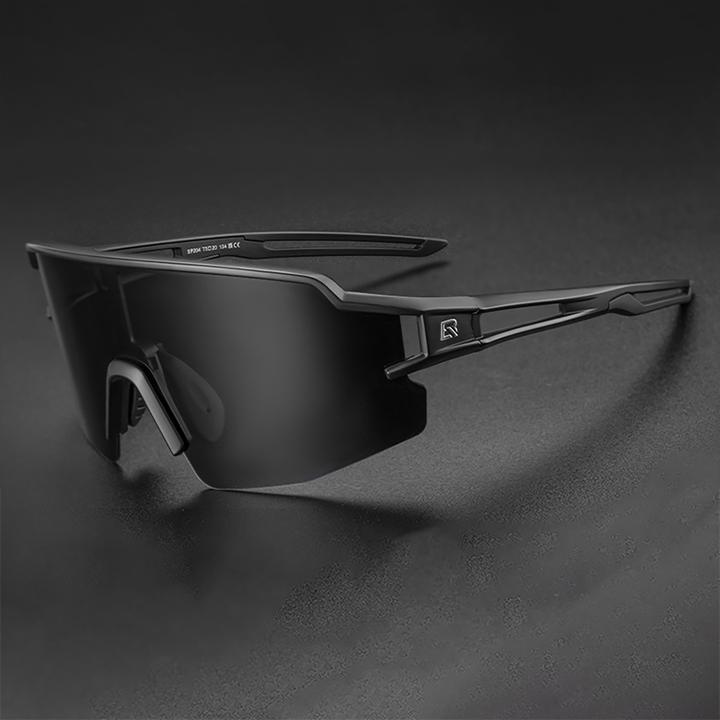 Actual product image Rockbros Polarised Cycling Glasses with UV Protection and Corrective Insert 14120008006 Gray Lenses (Black, Black)