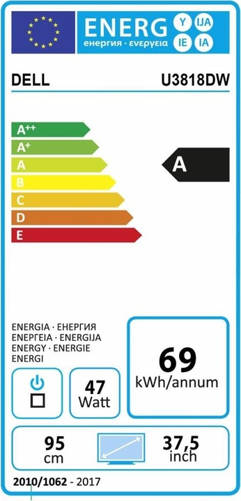 Energie-Label Dell UltraSharp U3818DW (3840 x 1600 Pixel, 37.50")