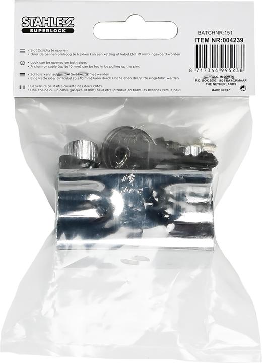 Actual product image Stahlex Single lock 399 with 2 pins 10 mm