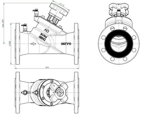 Produktbild Oventrop OV Strangregulierventil Hydrocontrol VFC PN 16, Grauguss, Flansch/DIN DN 80