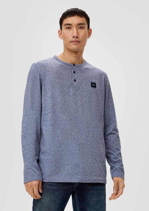 Produktbild s.Oliver T-Shirt Meliertes Longsleeve mit Henleyausschnitt (L)