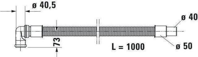 Produktbild Duravit Ab-/Überlaufgarnitur QUADROVAL weiss (Überlaufgarnitur)
