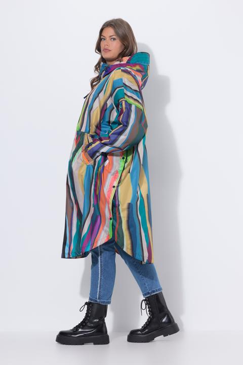 Actual product image Laurasøn Abstract Striped Rain Poncho (One size)