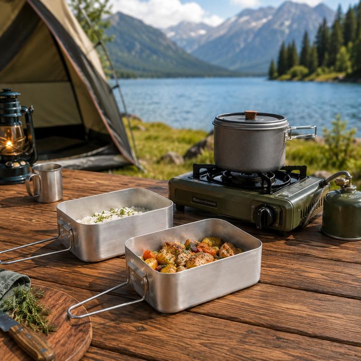 Produktbild Mojawo 2 Stück Camping Kochtopf Leichtes Aluminium Topf für Gasherde