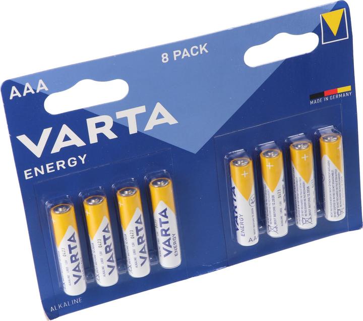 Productafbeelding Varta BV-Energy 8 AAA - Wegwerpbatterij - AAA - Alkaline - 8 stuk(s) - Blauw - Geel - Cyl (8 Pcs., AAA / LR03 / Micro / R03 / AM4 / MN2400 / KR03, 1200 mAh)