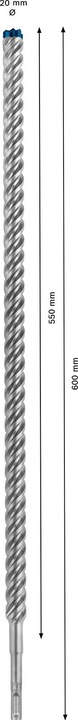 Image du produit Bosch Professional Zubehör Foret marteau EXPERT SDS plus-7X, 20 x 550 x 600 mm (jusqu'à 20 millimètres)