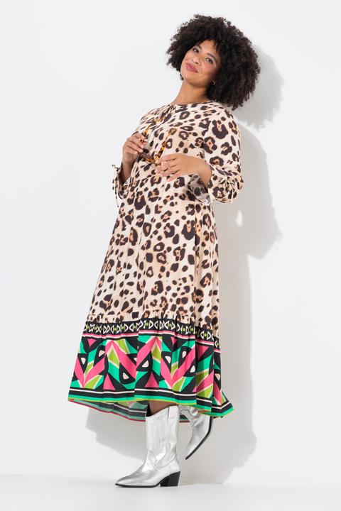 Produktbild Angel of Style Maxikleid, A-Linie, Leo-Muster, Saum-Bordüre (50)